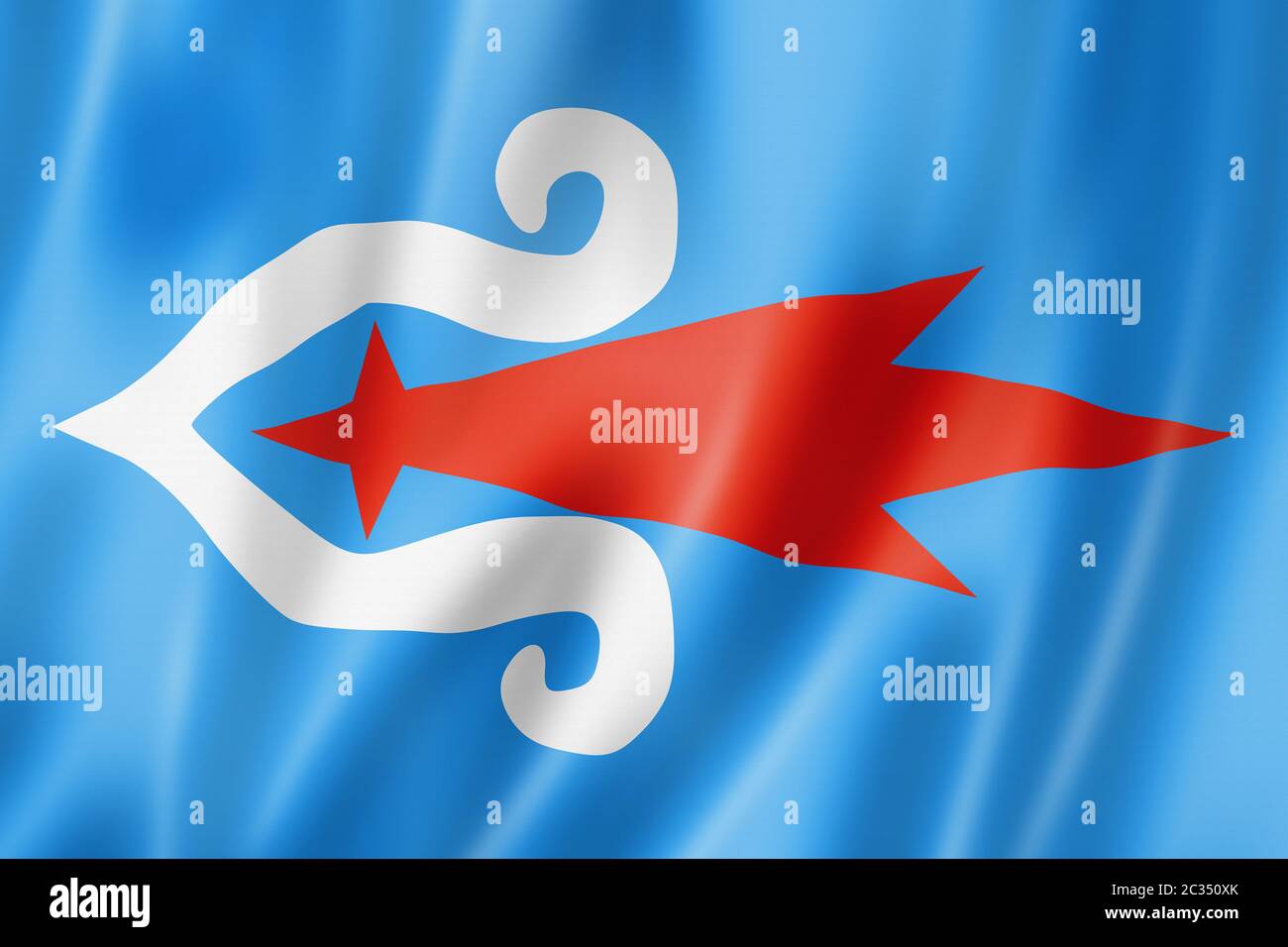 Ainu people ethnic flag, Asia. 3D illustration Stock Photo