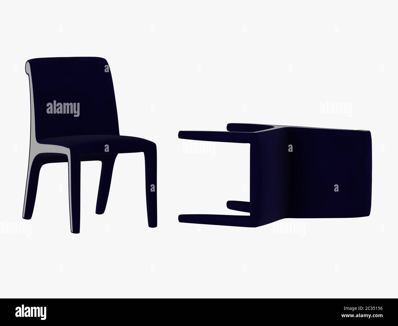 Blue chair fabric 3d rendering Stock Photo Alamy