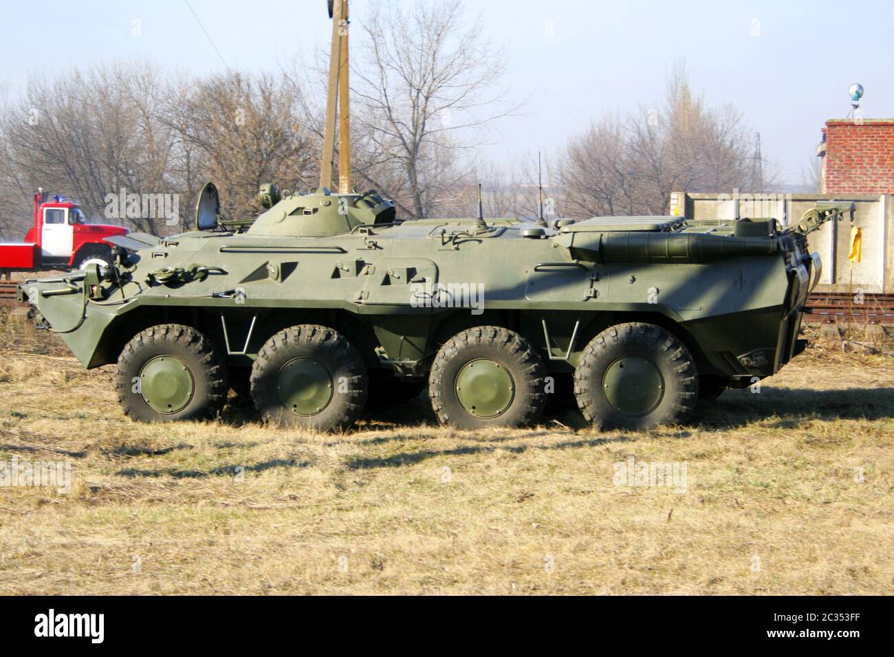 An old Soviet Armored troop-carrier Stock Photo