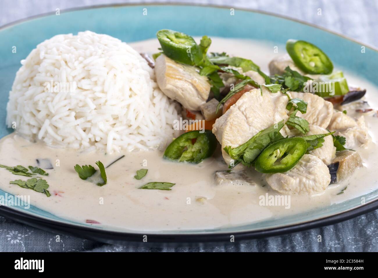 thai chicken curry with rice Stock Photo - Alamy