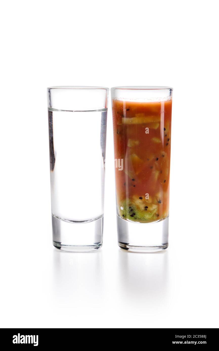 Tequila With Sangrita Chaser Stock Photo Alamy