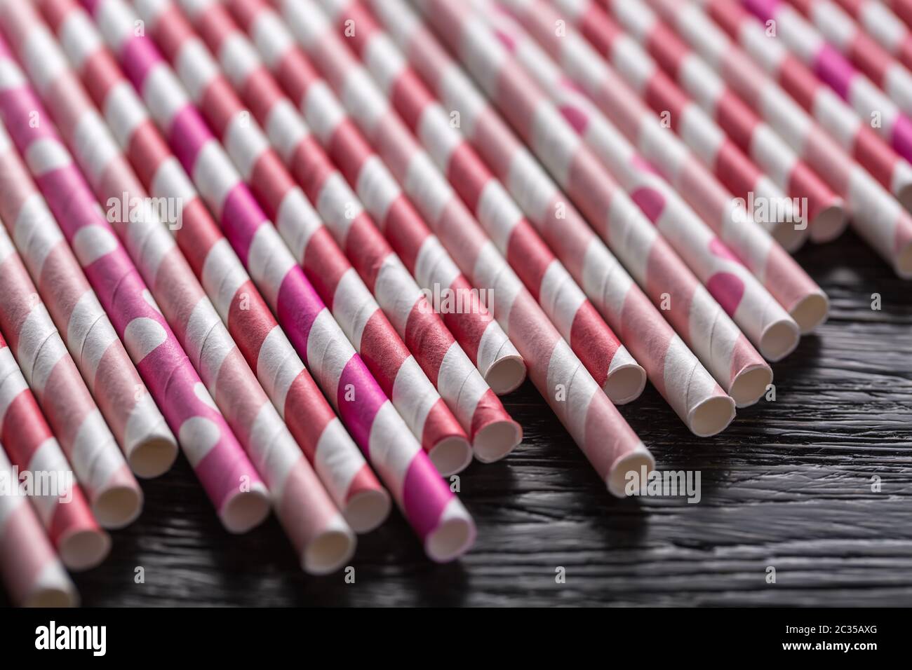 Red and white straws Stock Photo