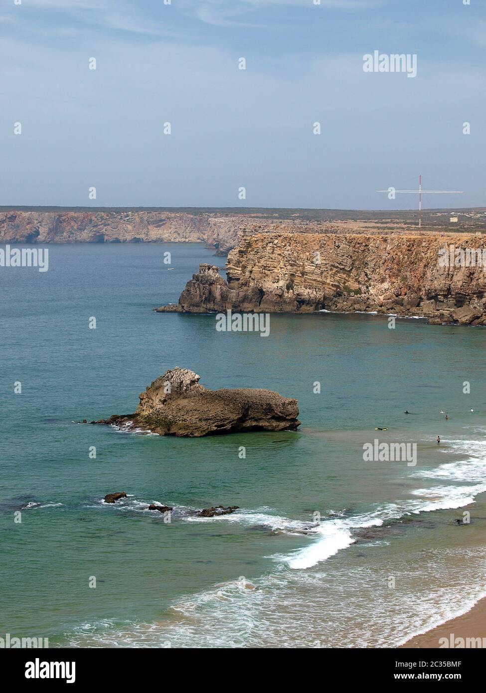 Monumental cliff coast near Cape St  Vincent, Portugal Stock Photo