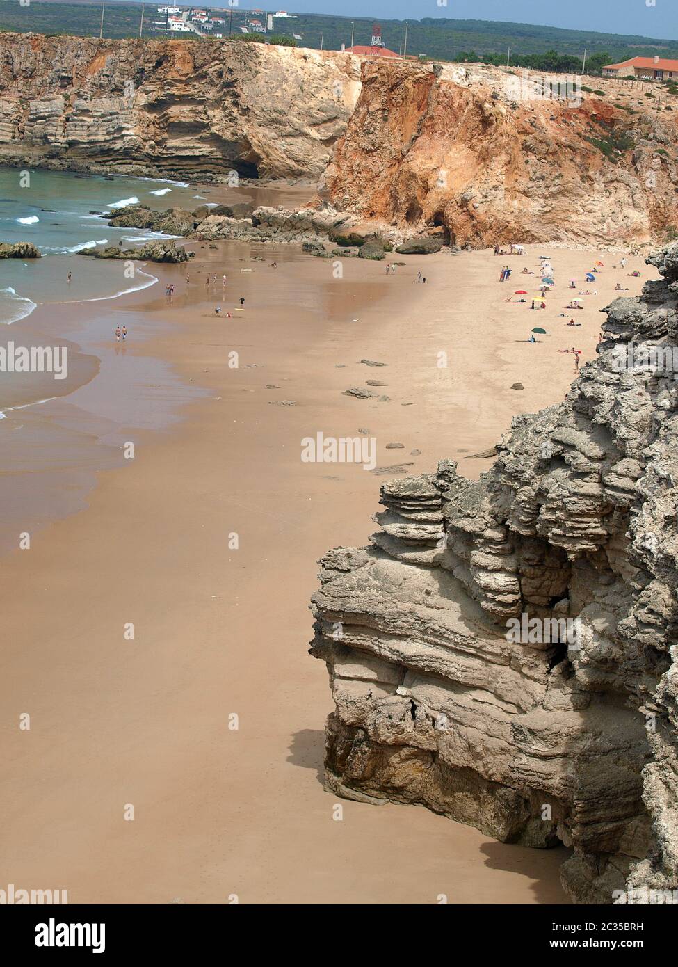 Monumental cliff coast near Cape St  Vincent, Portugal Stock Photo