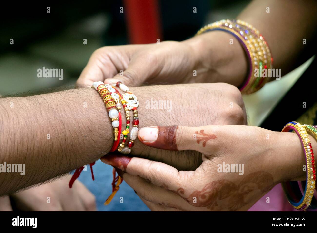 Rakshabandhan, celebrated in India as a festival denoting brother-sister  love and relationship. Sister tie Rakhi as symbol of intense love for her  bro Stock Photo - Alamy