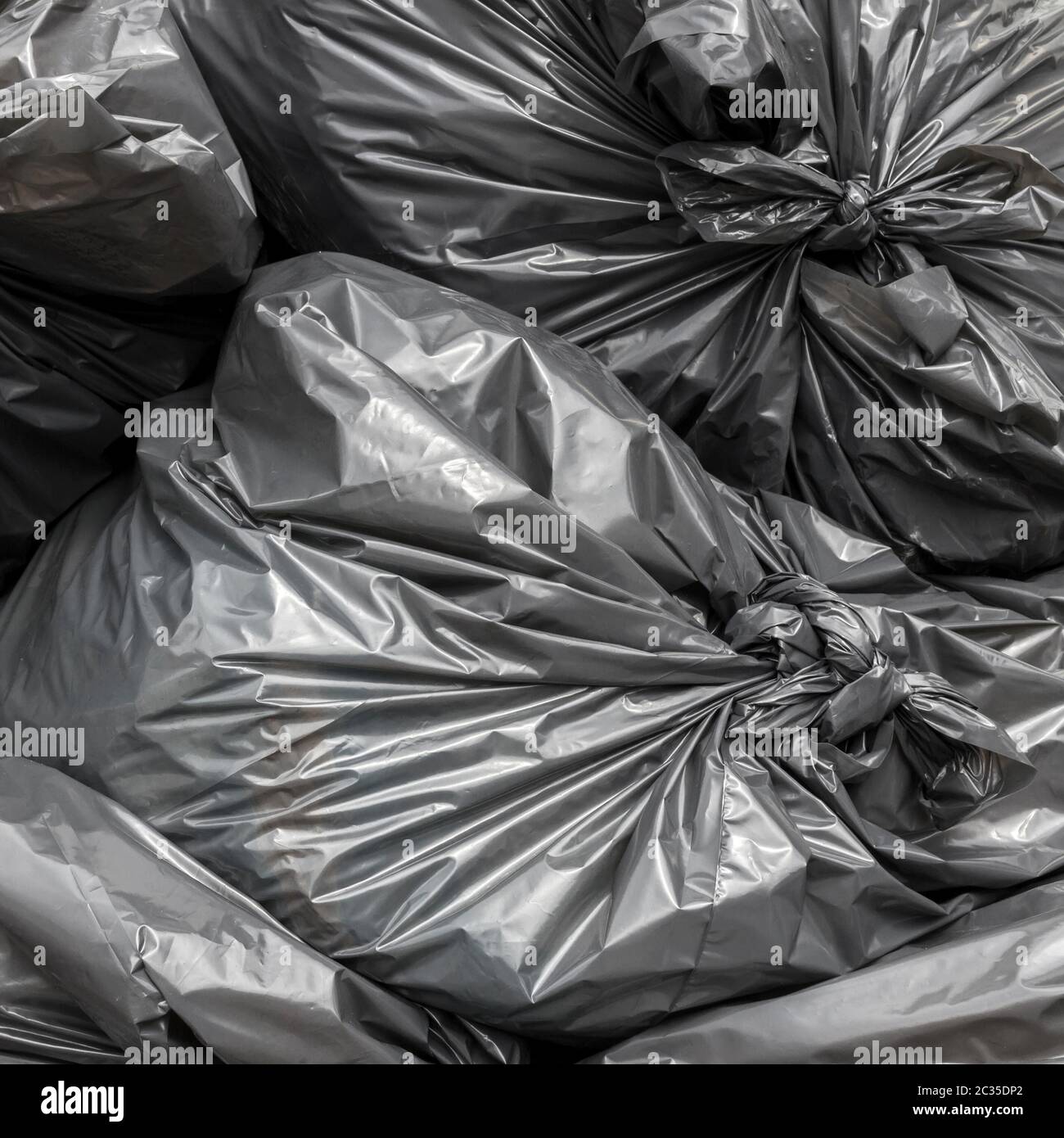 Black rubbish bags Stock Photo