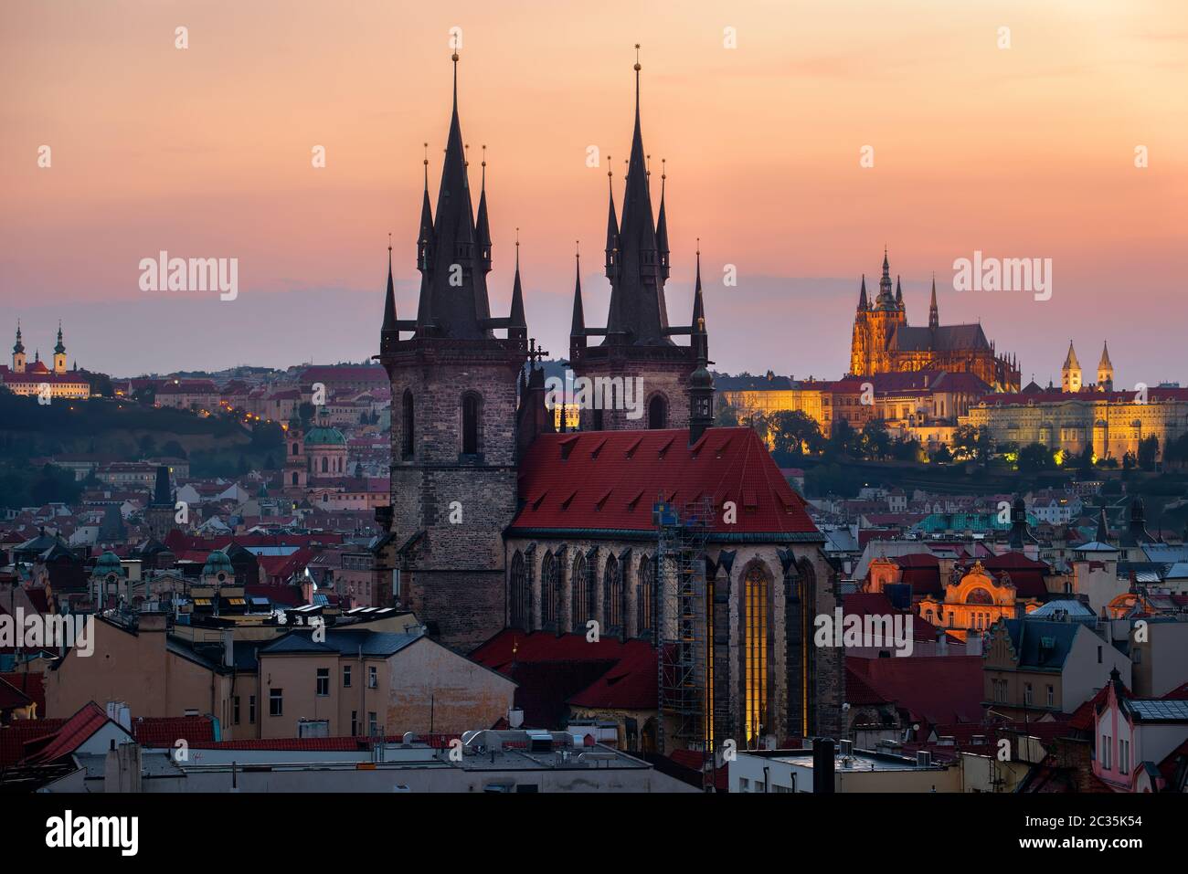 Ancient cathedrals of Prague Stock Photo