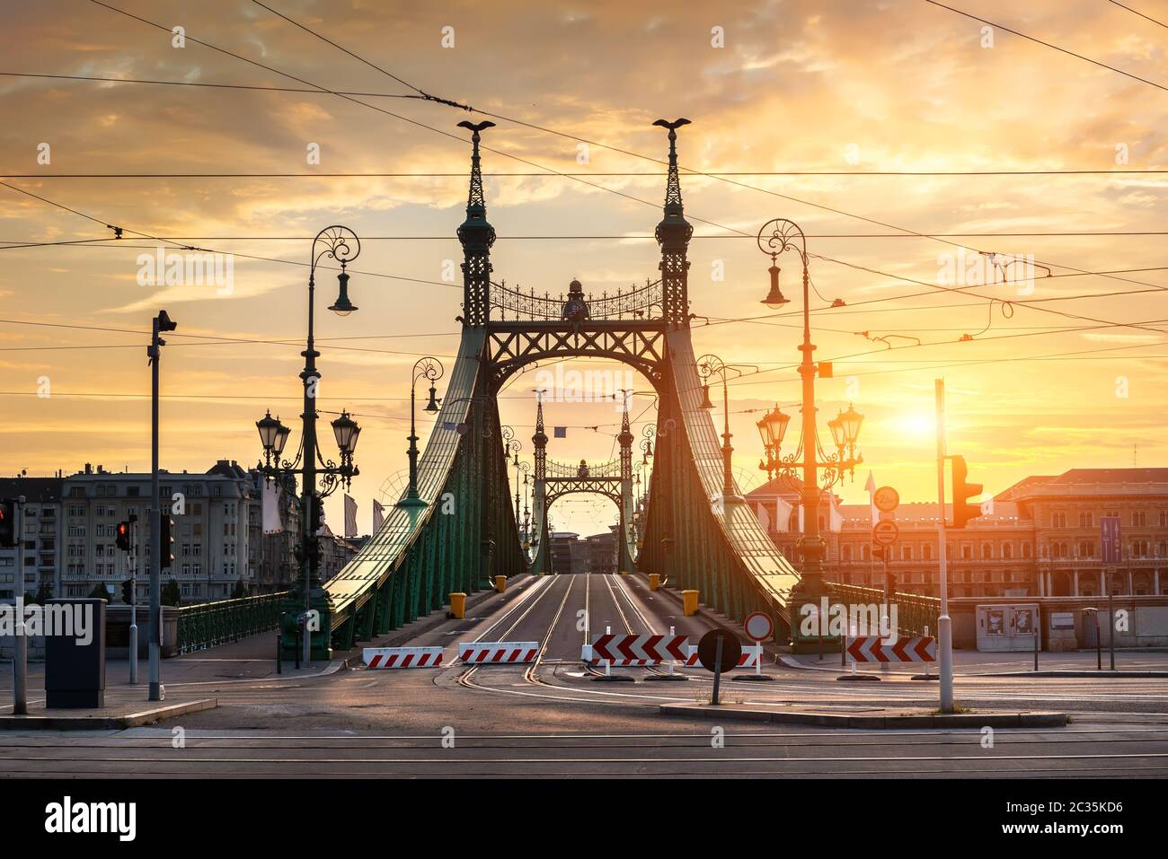 Liberty bridge at sunrise Stock Photo - Alamy