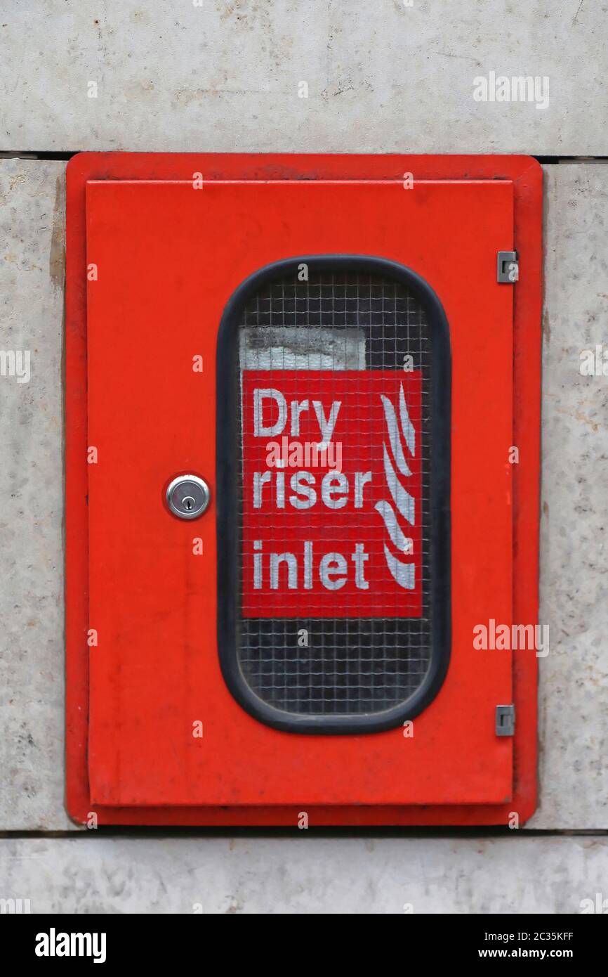 Dry Riser Inlet Box for Firefighters Stock Photo Alamy