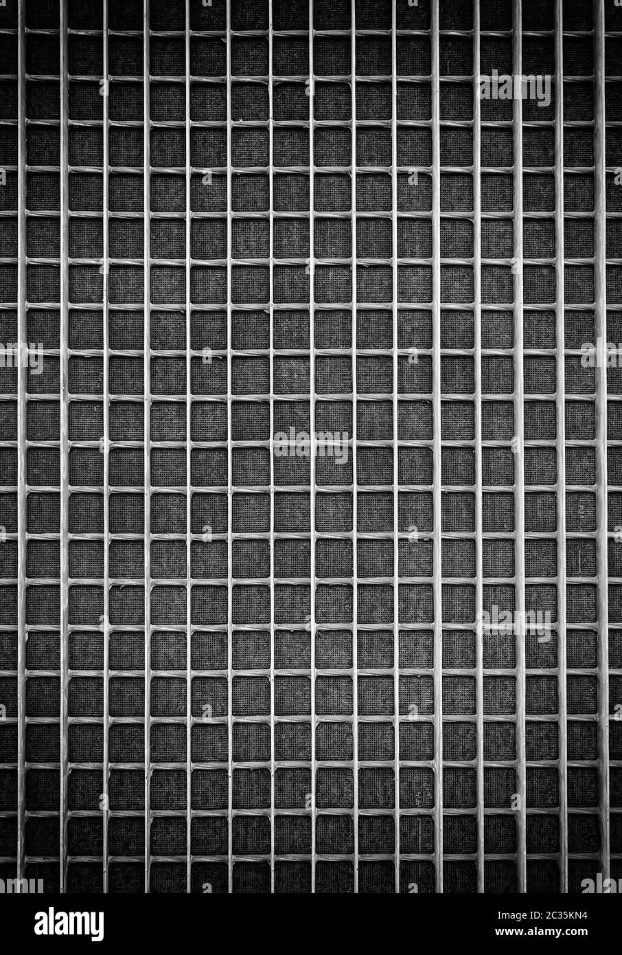 Protective metal grille, grille detail of a rusty metal dirty Stock Photo