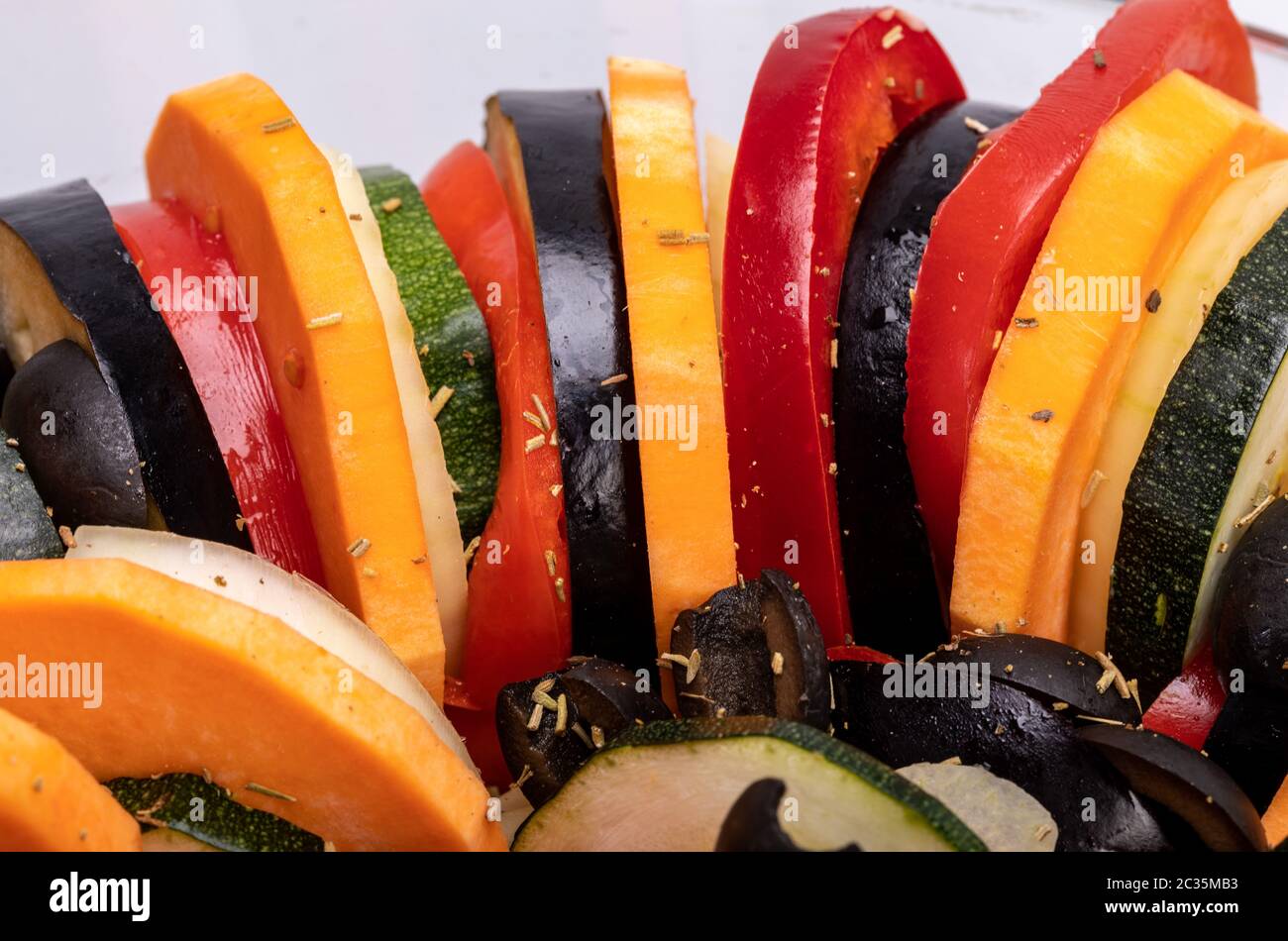 Ratatouille, French Provençal stewed vegetable dish originating in Nice Stock Photo Alamy