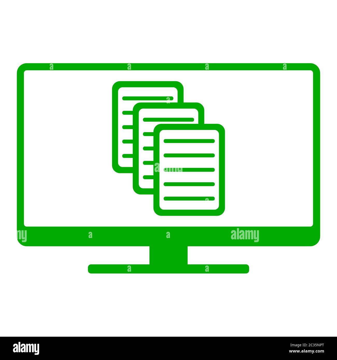Computer Screen With Documents Document and screen Stock Photo - Alamy