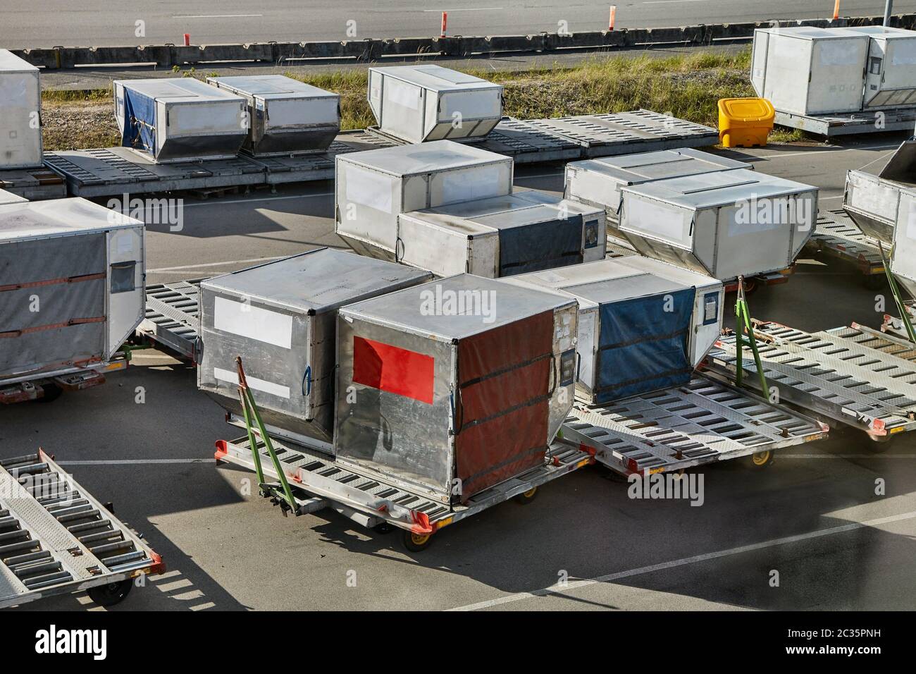 Air cargo unit load devices, containers Stock Photo