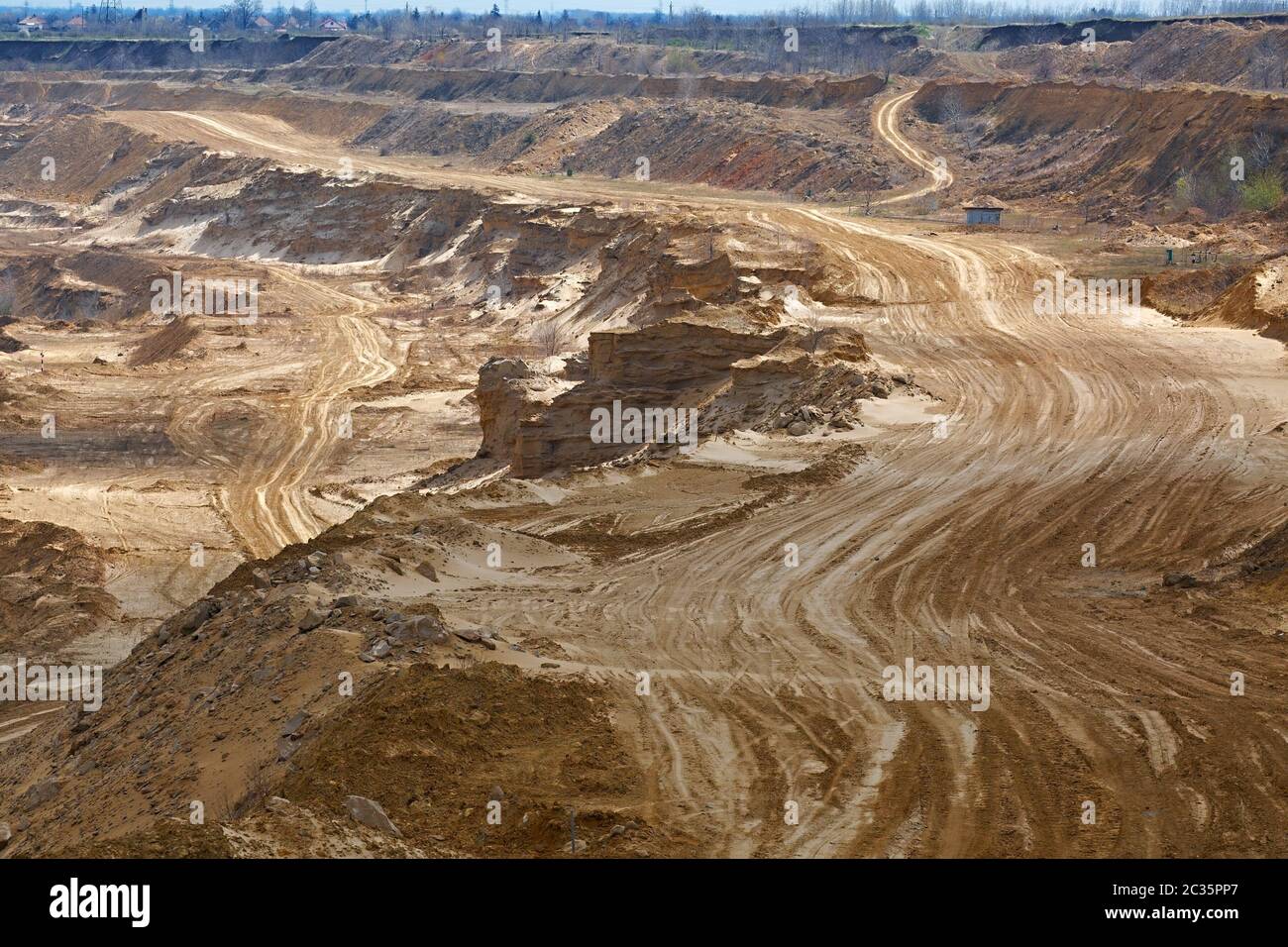 Open pit mining of coal, soil layers Stock Photo - Alamy