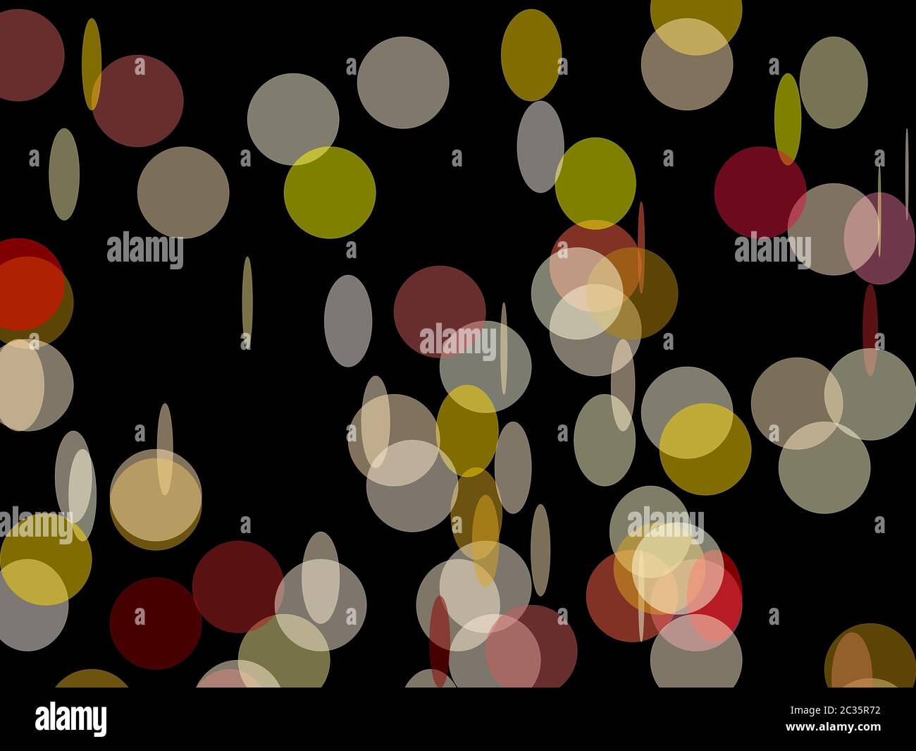 Abstract minimalist red yellow illustration with circle and ellipses ...