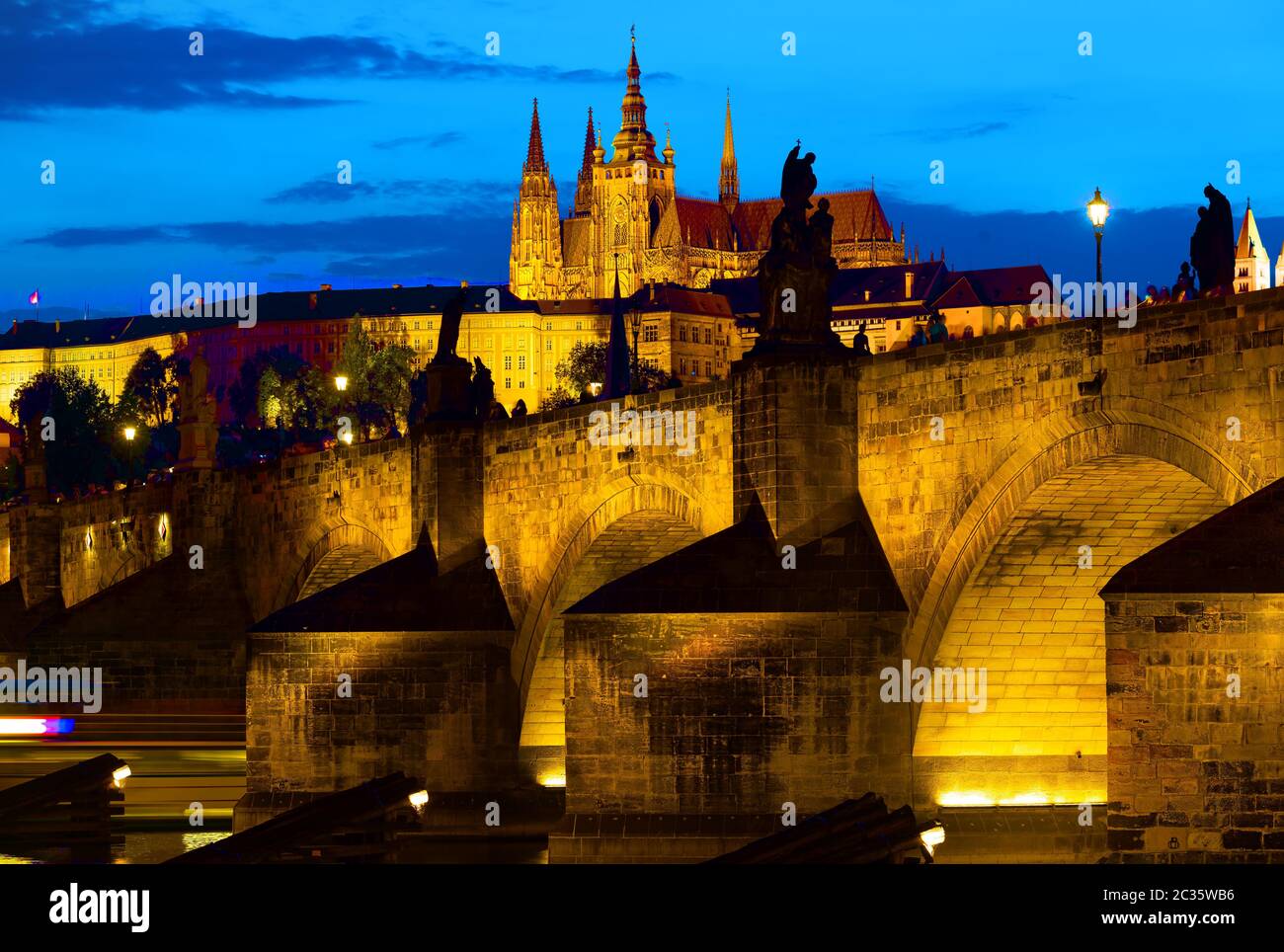 Prague gothic bridge Stock Photo - Alamy