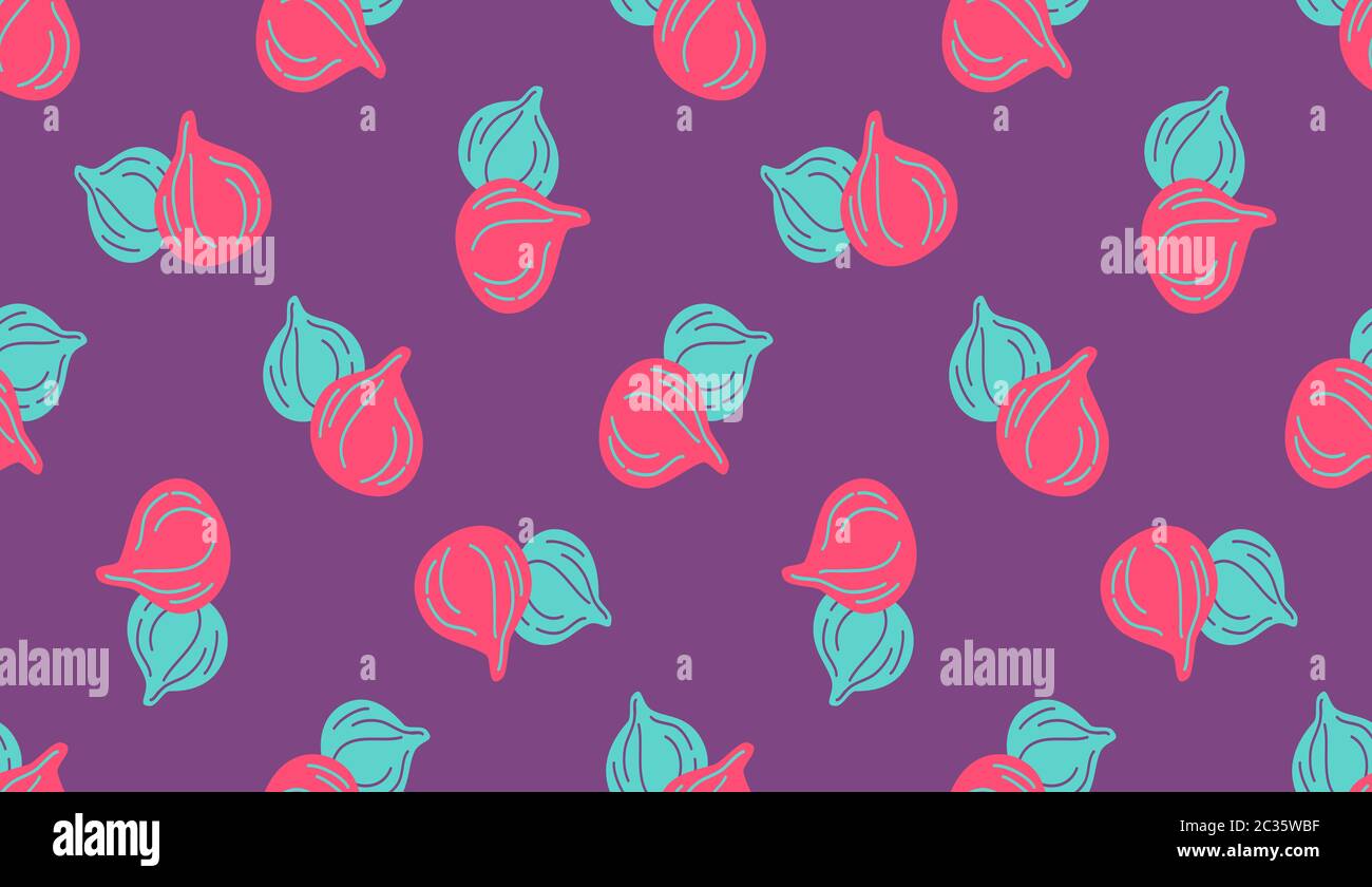 Seamless pattern of figs virtual background for Zoom. Whole pink figs