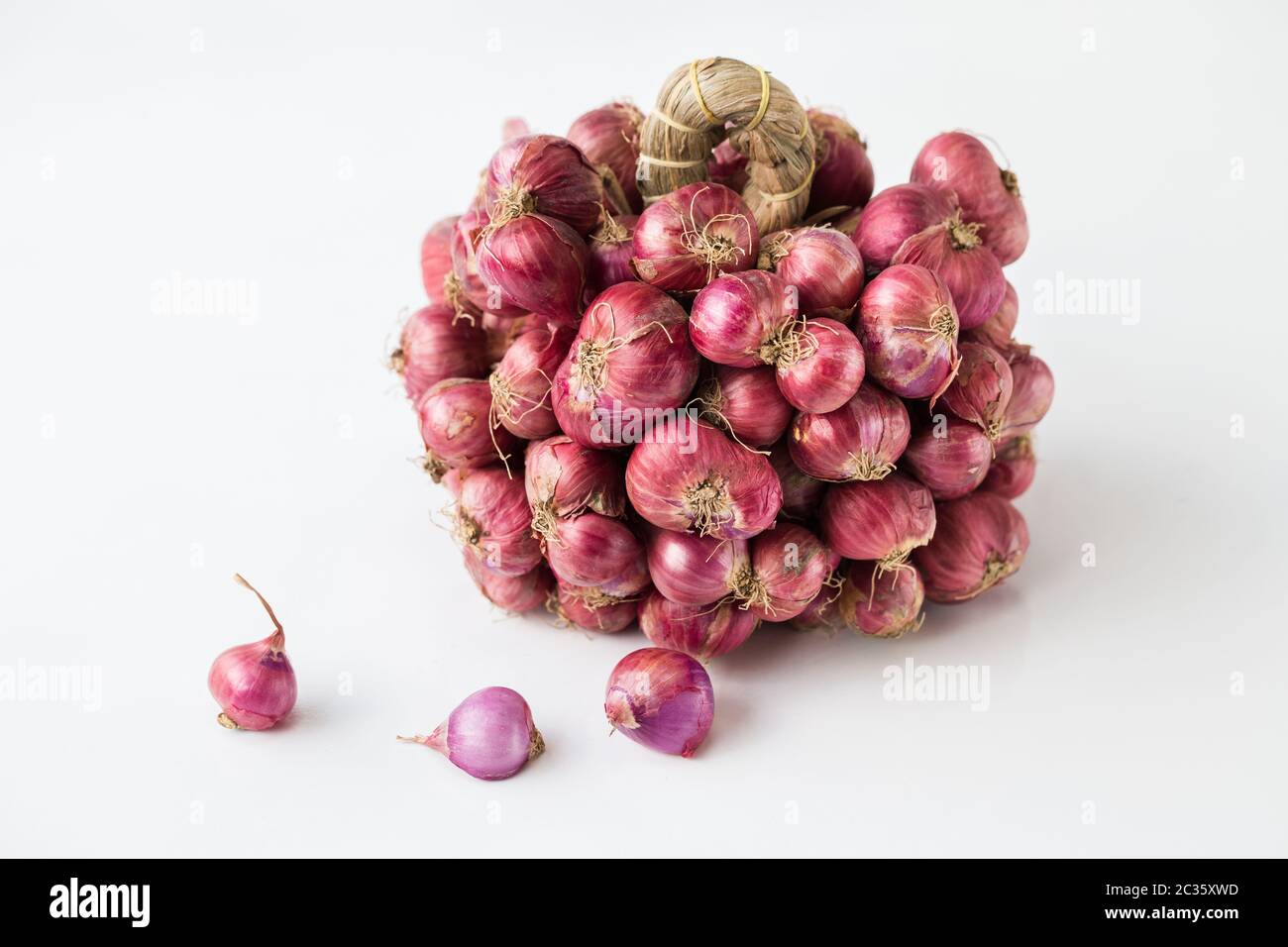 Fresh shallotsRed onions on the white background Stock Photo Alamy