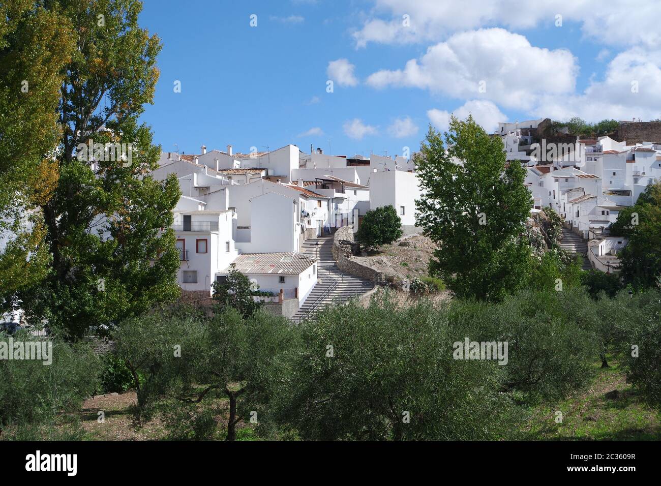 El Burgo, white village in Andalusia Stock Photo