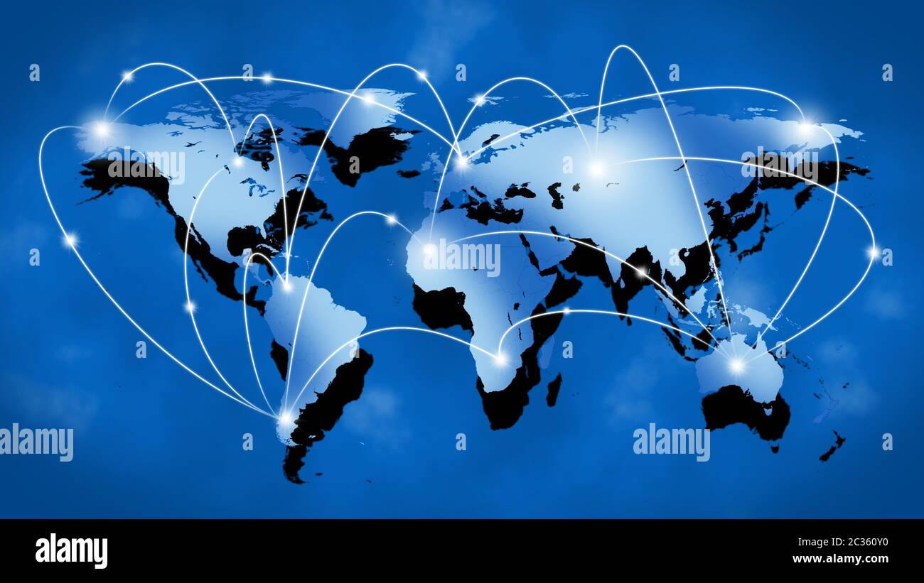 Internet or Business Concept of Global Network Stock Photo