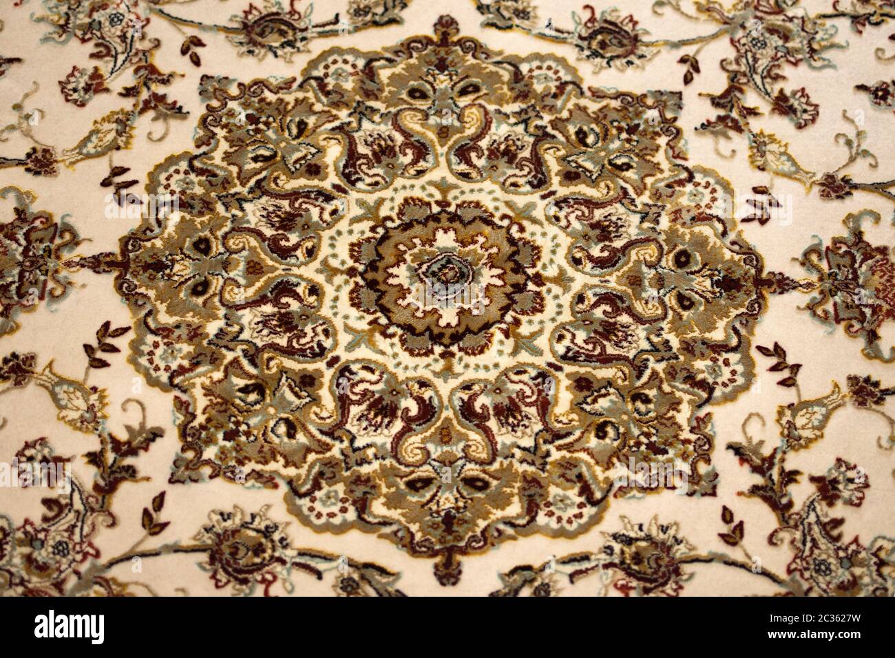 Beautiful colorful abstract eastern pattern on carpet. Stock Photo