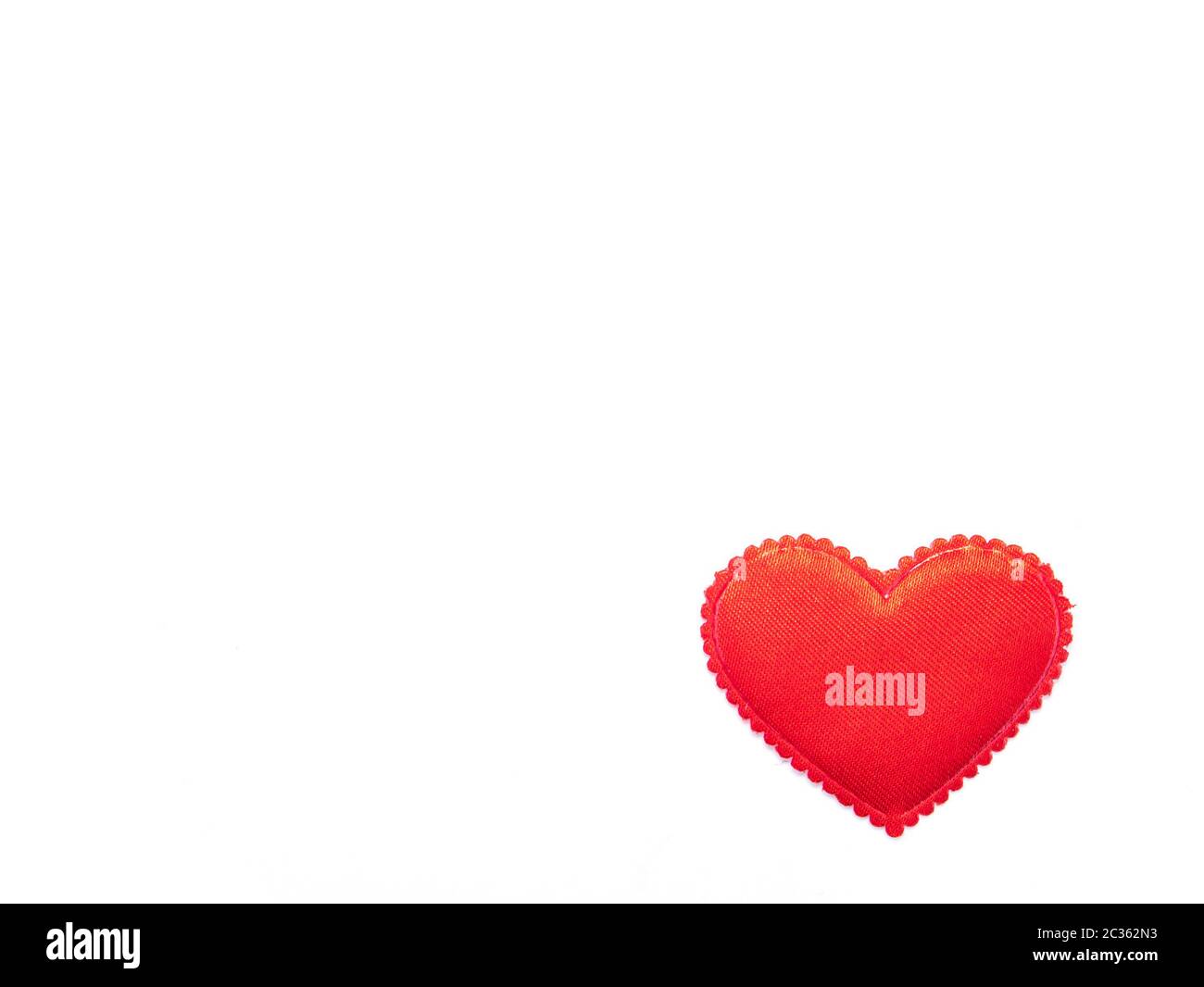 Red heart on a white background with place for text for Valentine's Day ...