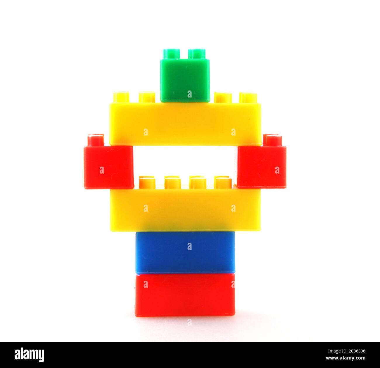 Plastic building blocks toys isolated on white background Stock Photo ...