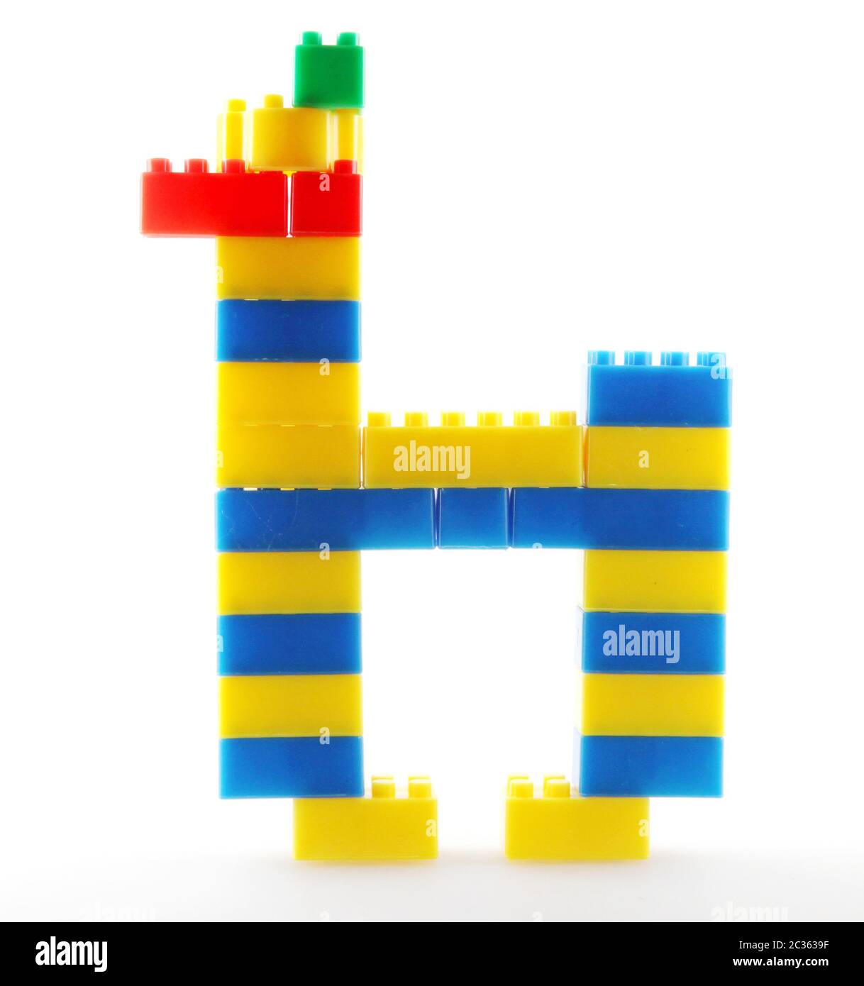 Plastic building blocks toys isolated on white background Stock Photo ...