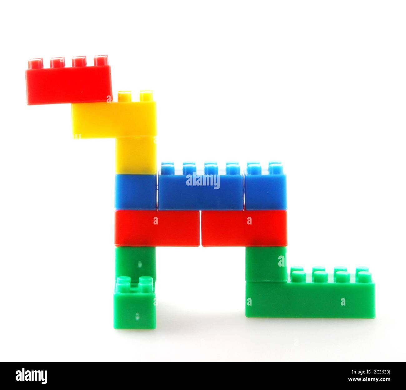 Plastic building blocks toys isolated on white background Stock Photo ...
