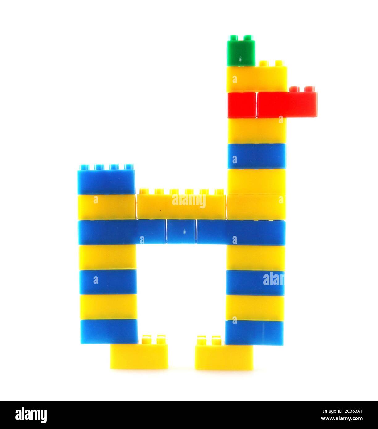Plastic building blocks toys isolated on white background Stock Photo ...