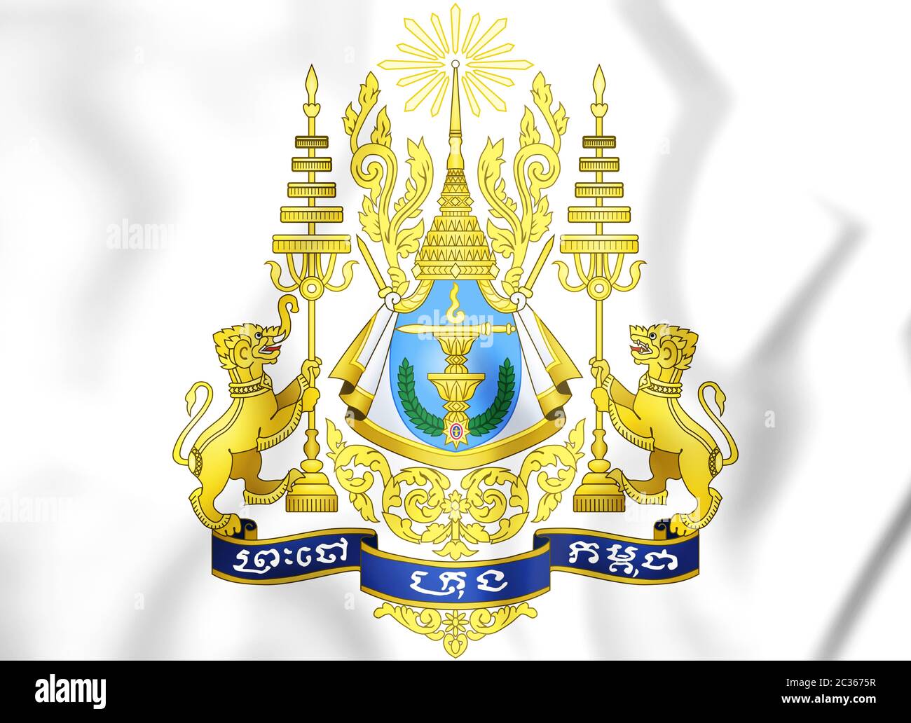 3D Cambodia Coat of Arms. 3D Illustration Stock Photo Alamy