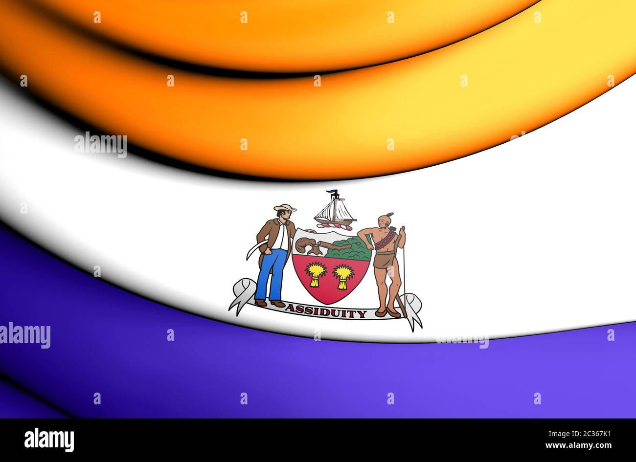 3D Flag of Albany (New York State), USA. 3D Illustration Stock Photo