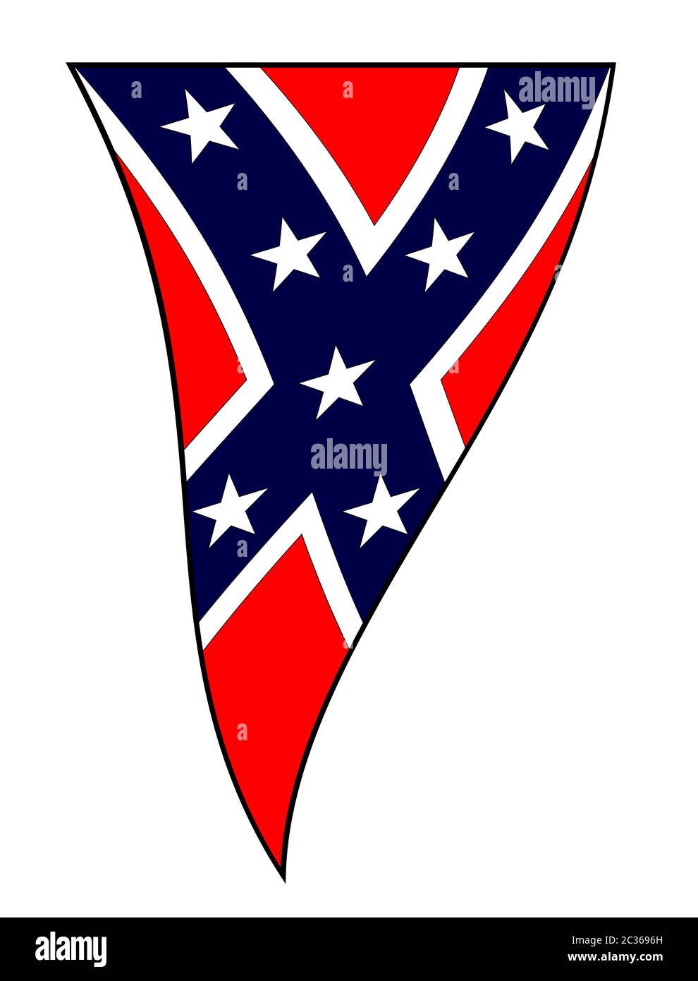 The flag of the Confederate States as part of a waving bunting Stock