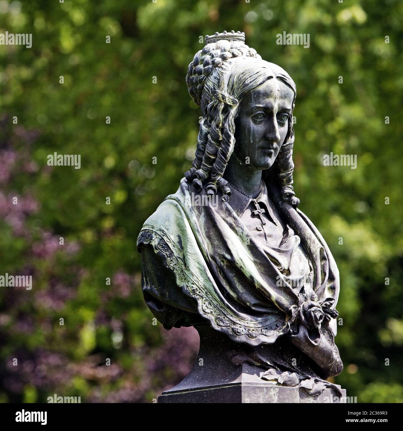 Bust of Annette von Droste-Hülshoff, Burg Hülshoff Castle, Havixbeck, Germany, Europe Stock Photo