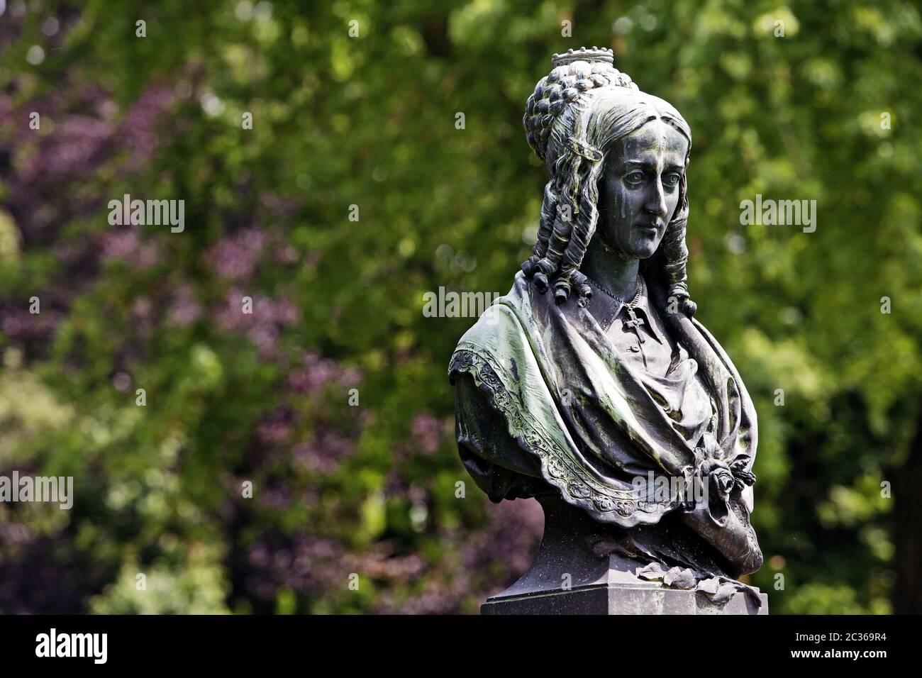 Bust of Annette von Droste-Hülshoff, Burg Hülshoff Castle, Havixbeck, Germany, Europe Stock Photo