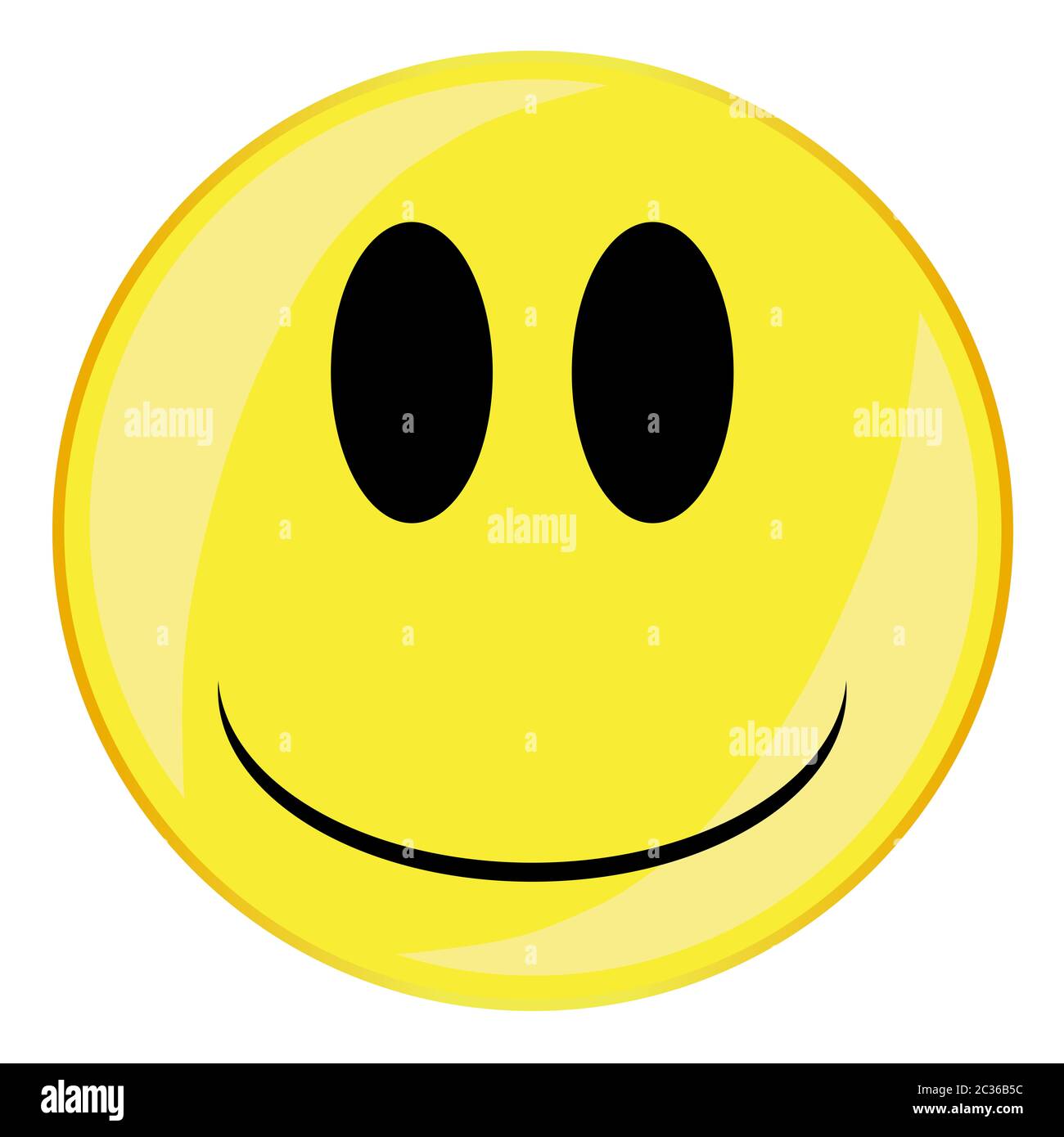 A glum smile face button isolated on a white background Stock Photo