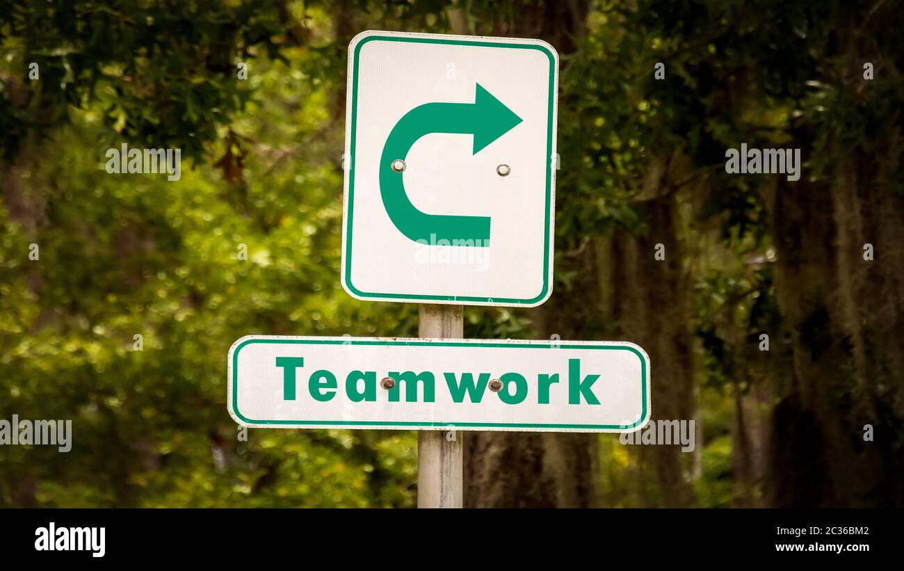 Street Sign to Teamwork Stock Photo - Alamy