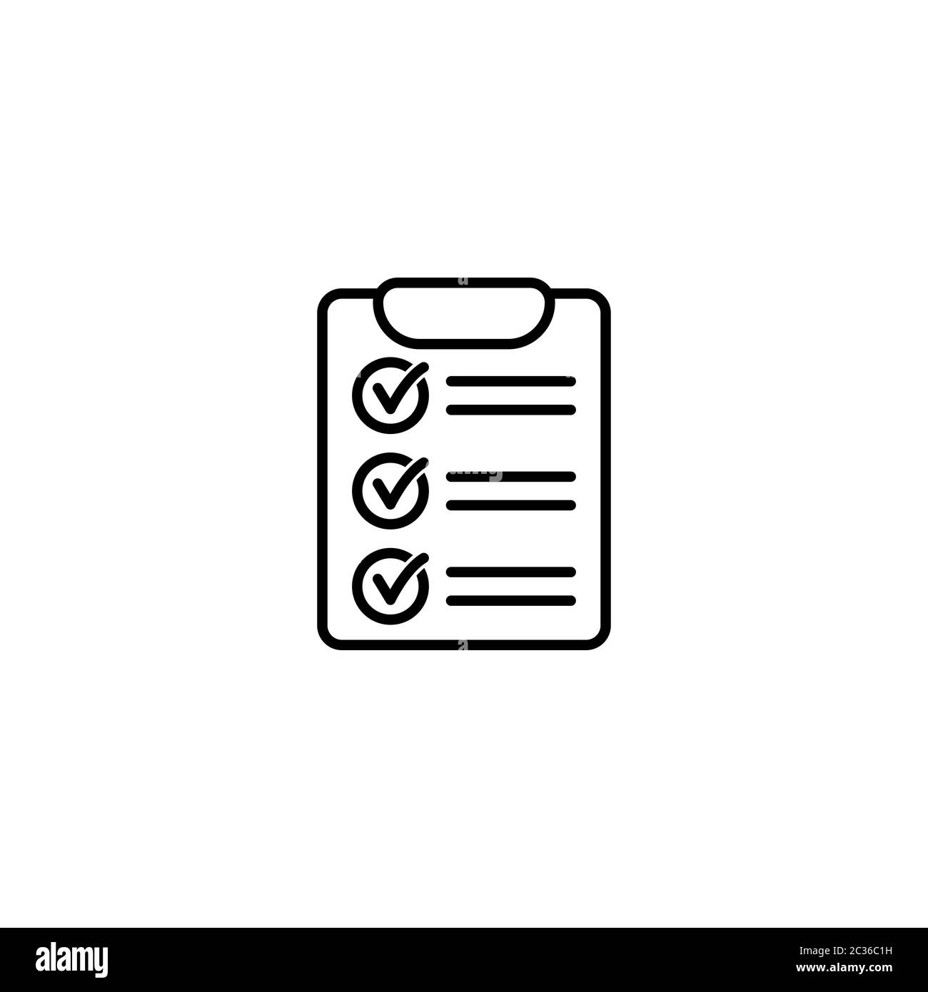 Clipboard with checklist icon, symbol for web site and app design