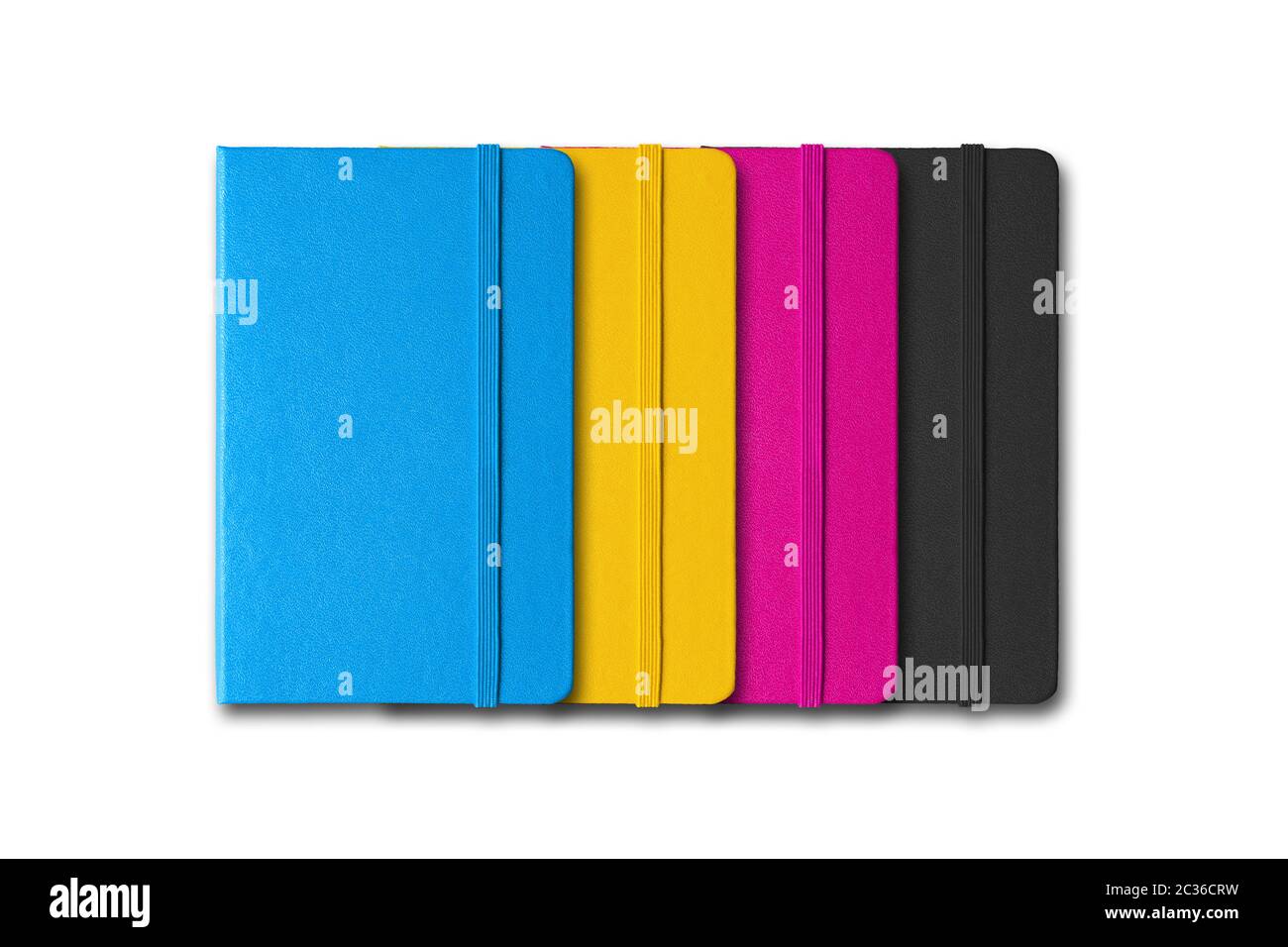 CMYK closed notebooks set isolated on white Stock Photo