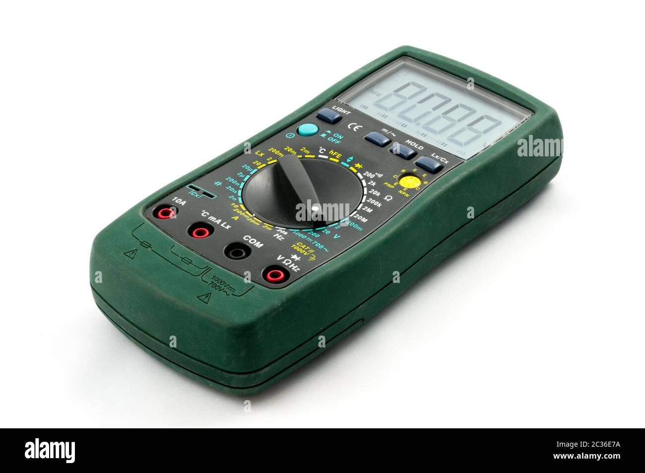 Used digital multimeter isolated on a white background Stock Photo - Alamy