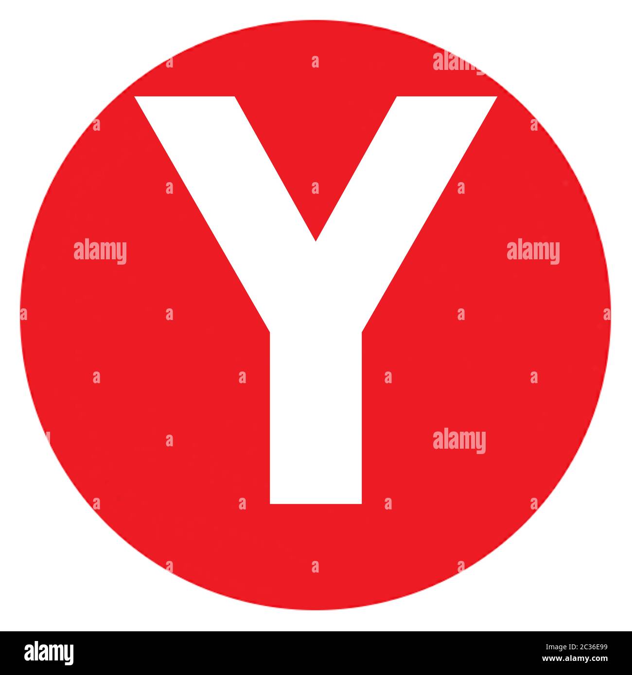 The Letter Y Big Red Dot Letters And Numbers White Capitalized Font On A Big Red Dot Round