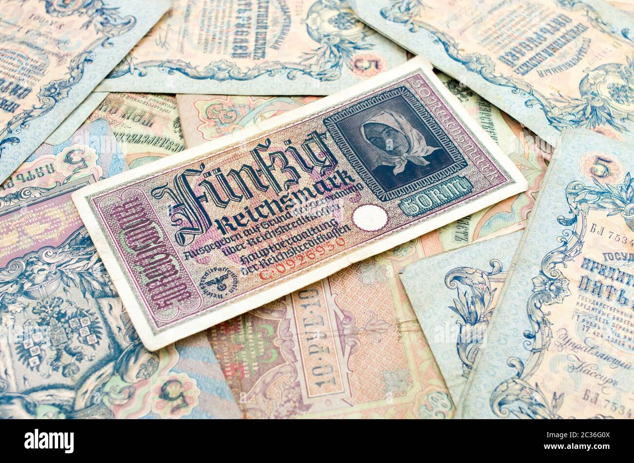 High resolution photo of very old banknotes (18981909 Stock Photo Alamy