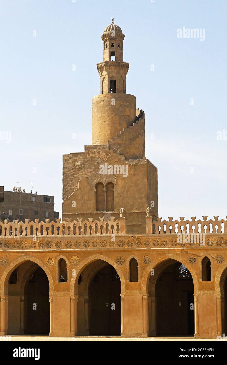 Famous spiral minaret of Ibn Tulun Mosque in Cairo Stock Photo - Alamy