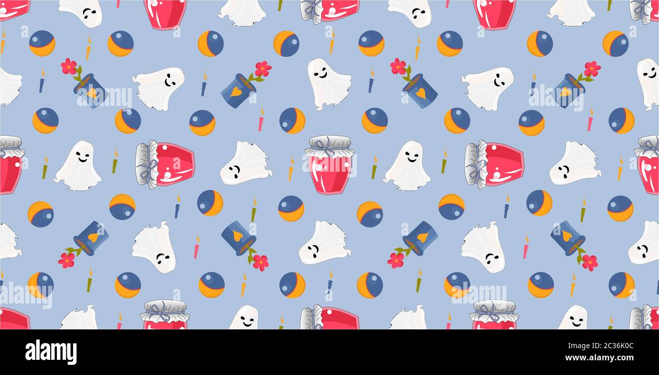 Seamless pattern for kids. Cute children's toys on a white background ...