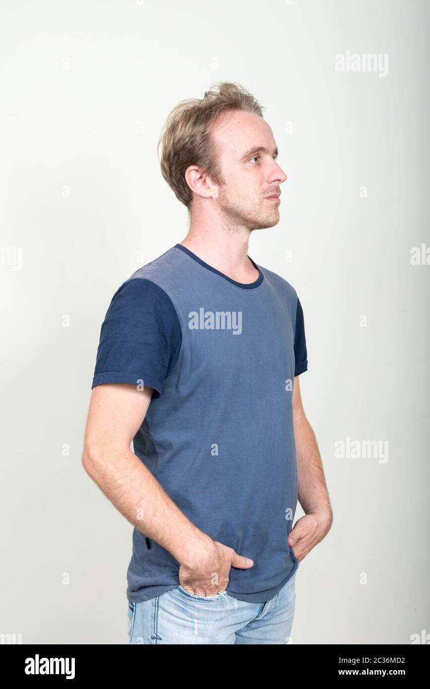 Portrait of handsome man with blond hair Stock Photo - Alamy