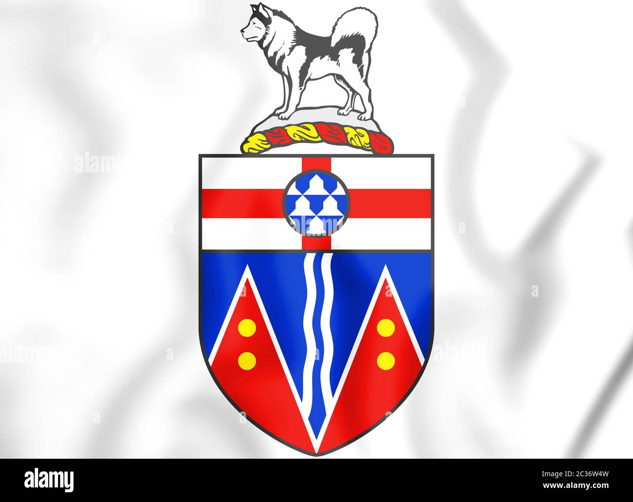 Yukon coat of arms, Canada. 3D Illustration Stock Photo Alamy