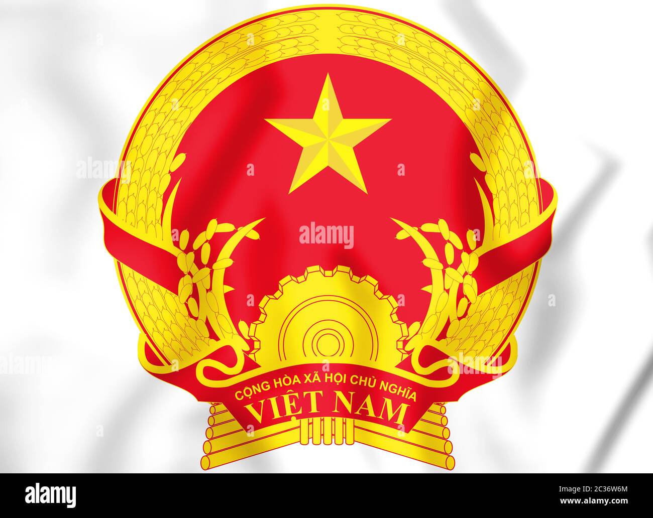 Coat of Arms of the Vietnam. 3D Illustration. Stock Photo