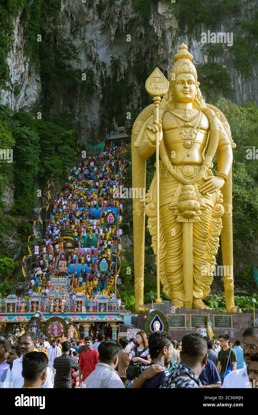 Thaipusam, a significant religious celebration for indian community in Malaysia, held in the famous Batu Cave temple, Kuala Lumpur. Stock Photo
