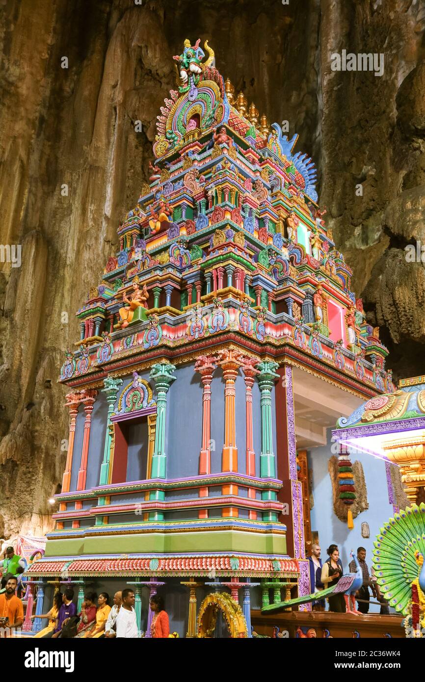Colorful indian temple at Batu Cave, Kuala Lumpur in Malaysia during  Thaipusam festival Stock Photo - Alamy, image size:866x1390