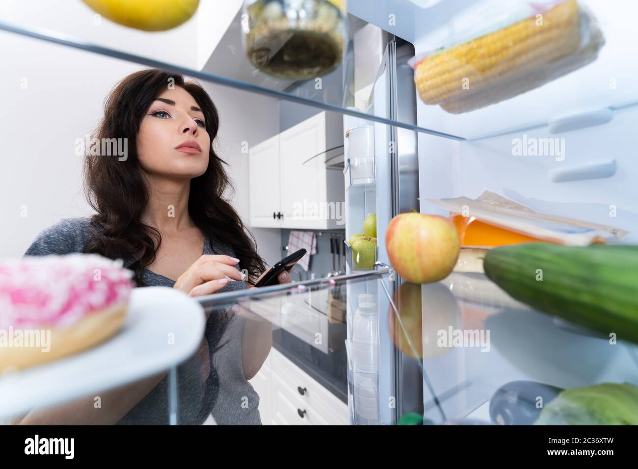 Grocery Shopping List Convenient Mobile Phone App Stock Photo